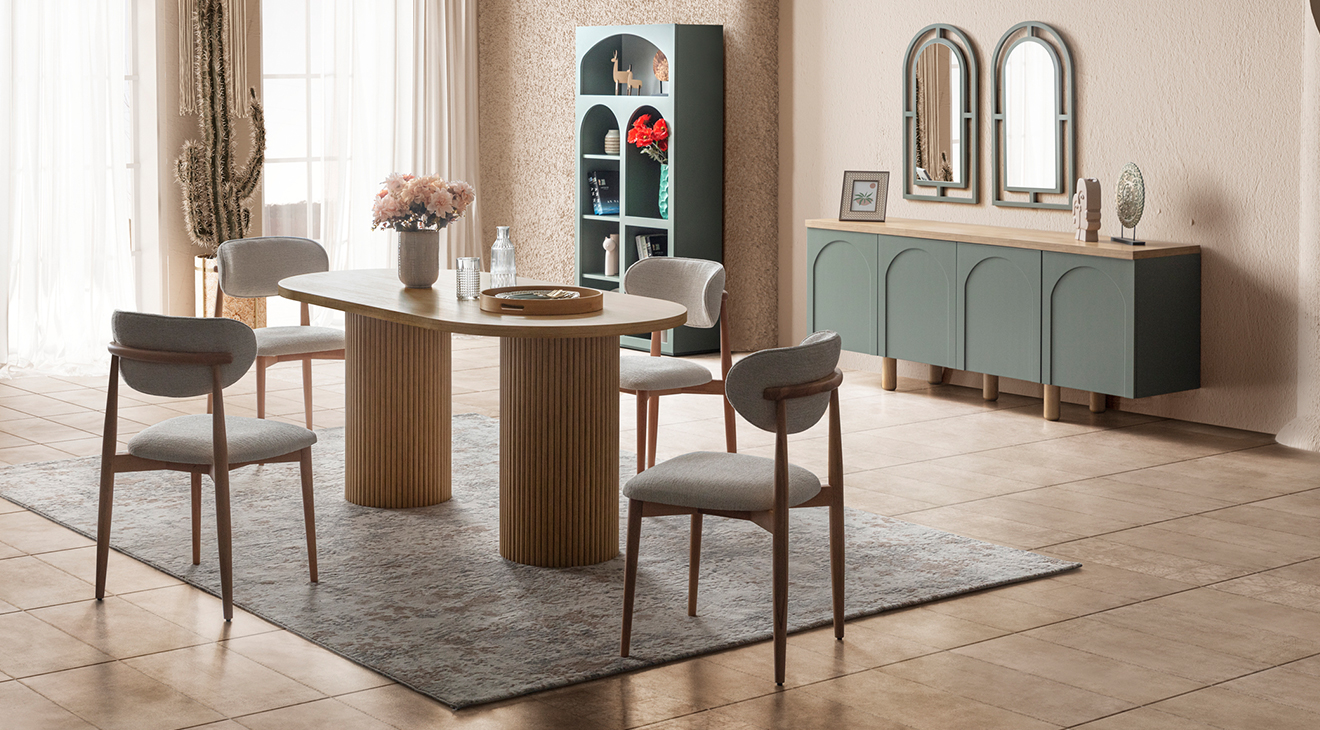 Siena Yeşil Modern Yemek Odası Takımı Yemek Odası