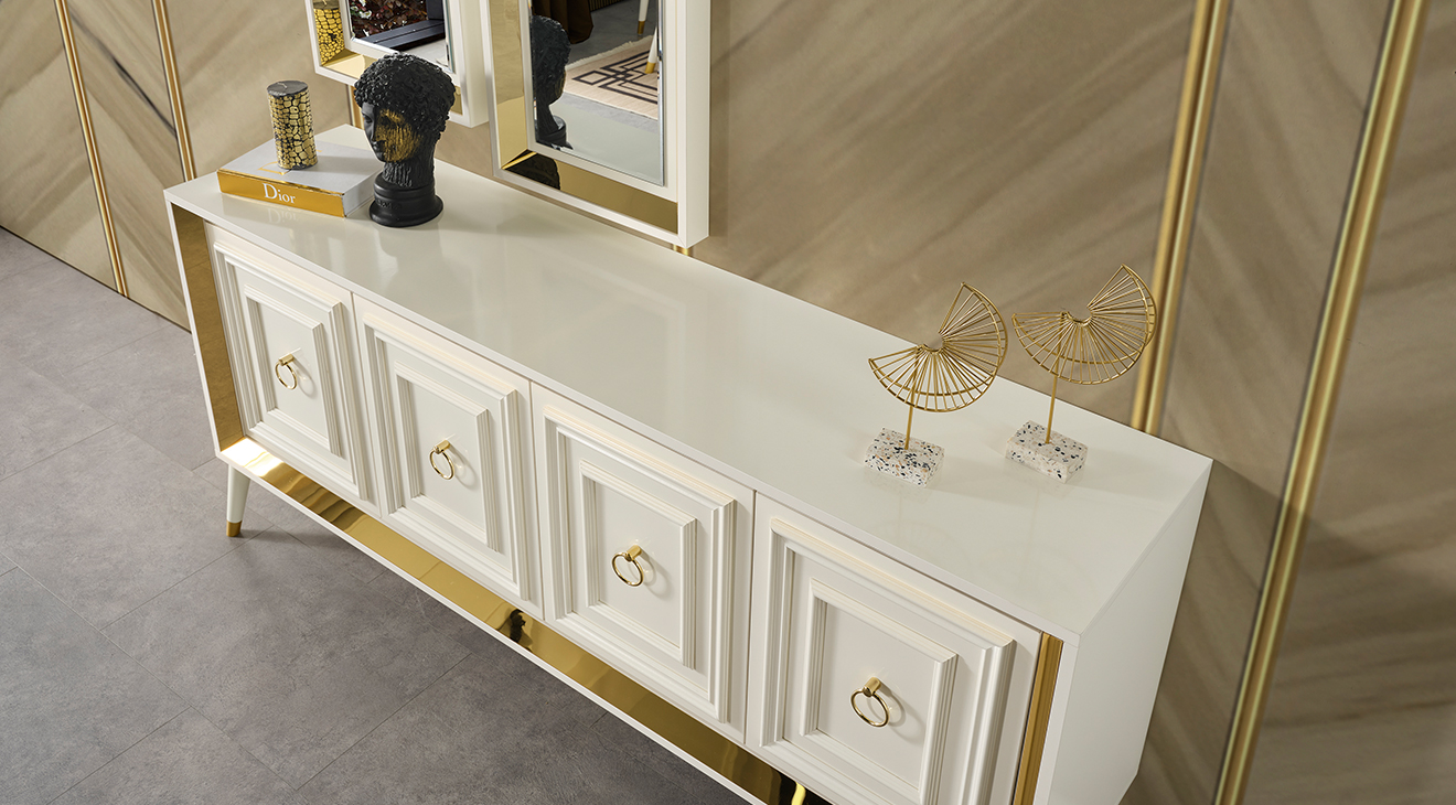 Rosa Aytaşı Ahşap Ayaklı Yemek Odası Takımı Yemek Odası