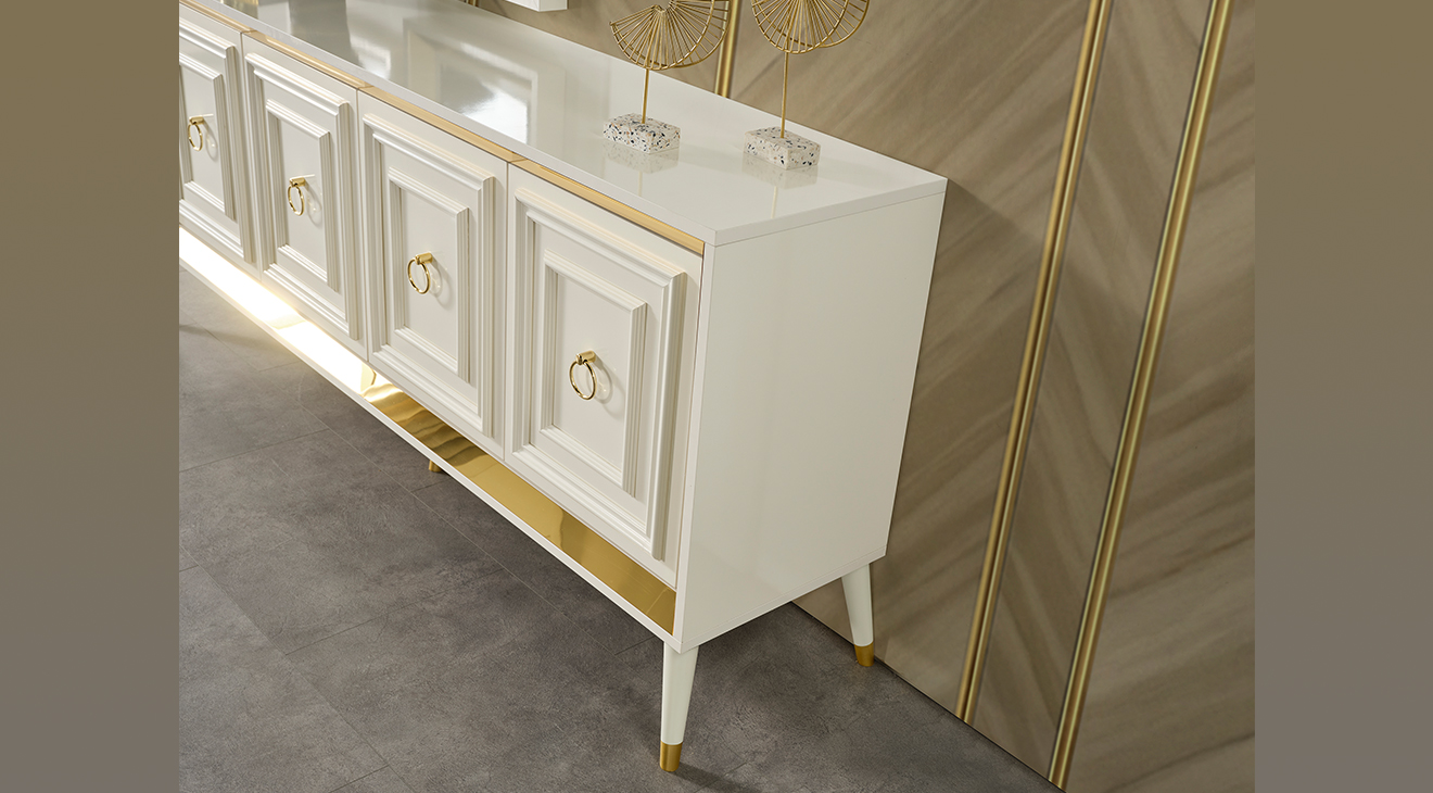 Rosa Aytaşı Ahşap Ayaklı Yemek Odası Takımı Yemek Odası