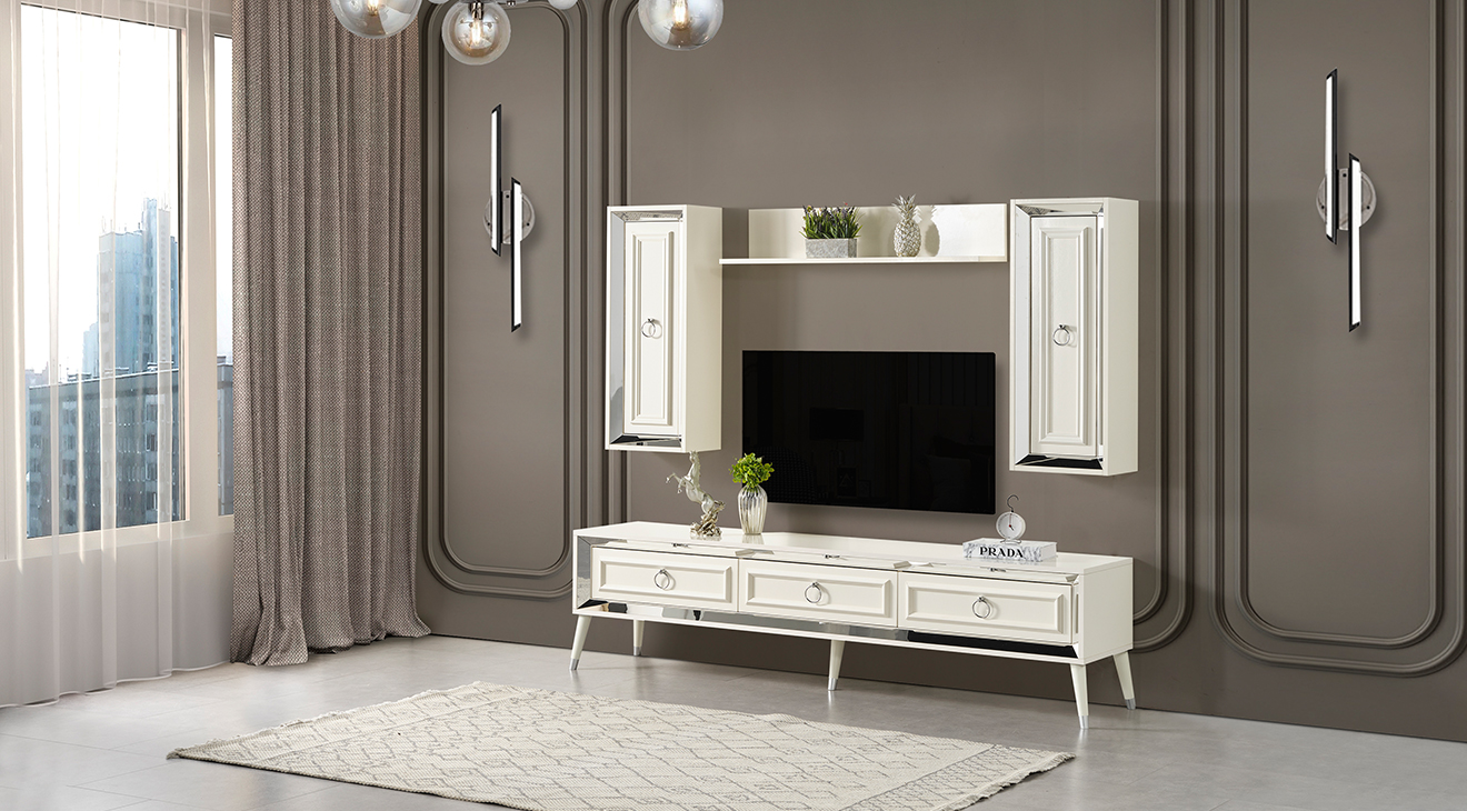 Rosa Ahşap Ayaklı Tv Ünitesi TV Ünitesi