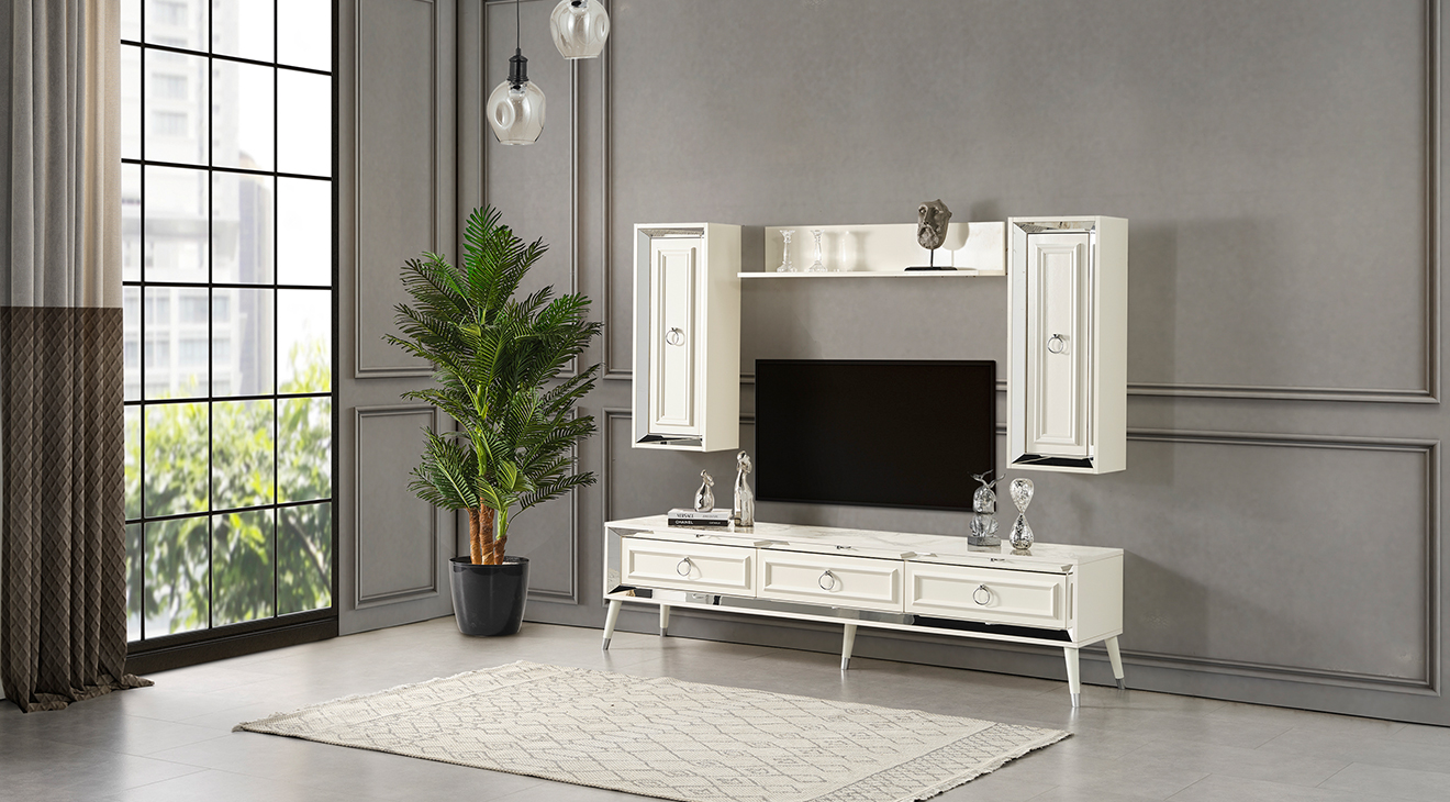 Rosa Ahşap Ayaklı Tv Ünitesi TV Ünitesi