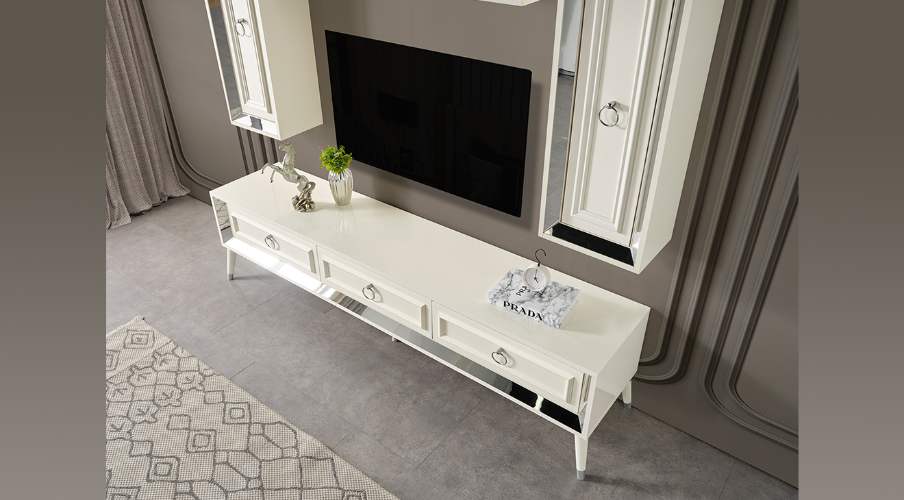 Rosa Ahşap Ayaklı Tv Ünitesi TV Ünitesi