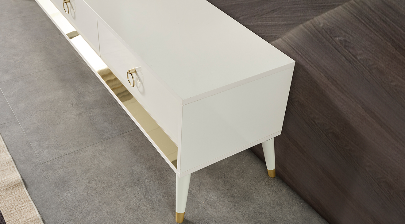 Lotus Aytaşı Ahşap Ayaklı Tv Ünitesi TV Ünitesi