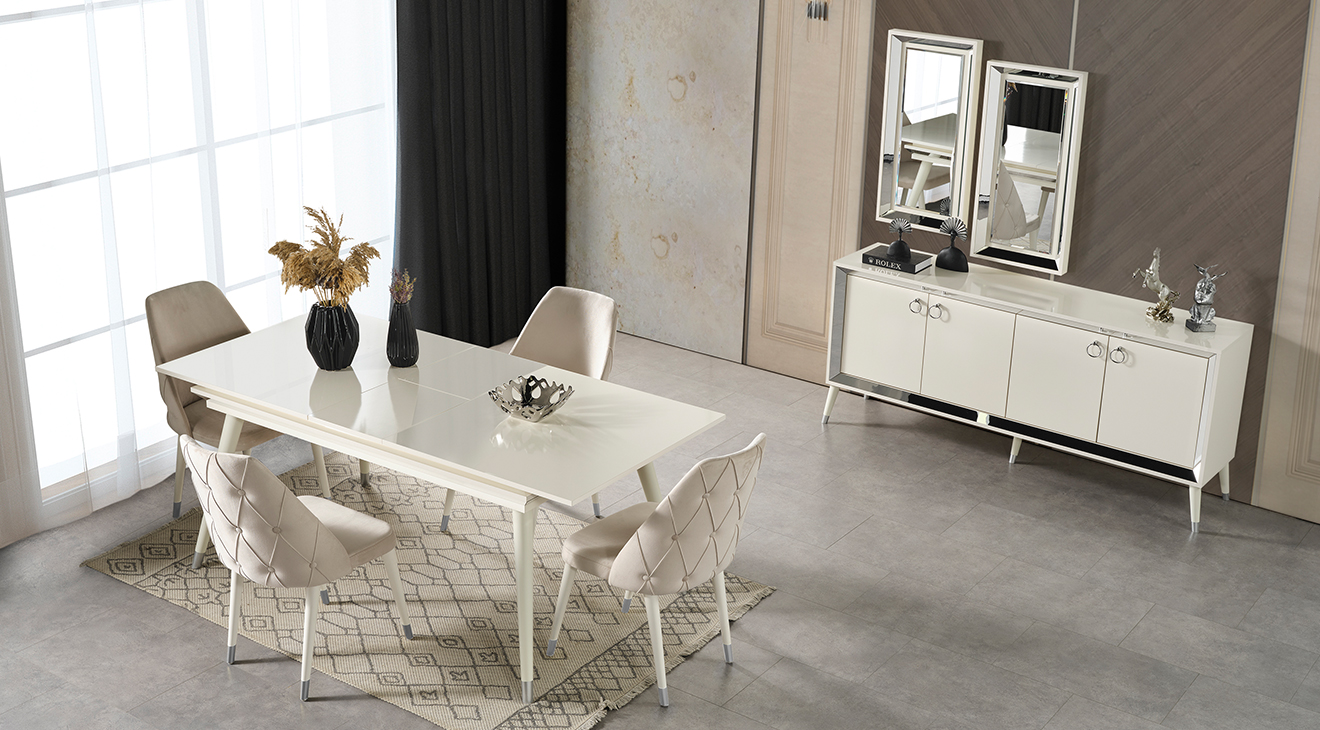 Lotus Ahşap Ayaklı Yemek Odası Takımı Yemek Odası