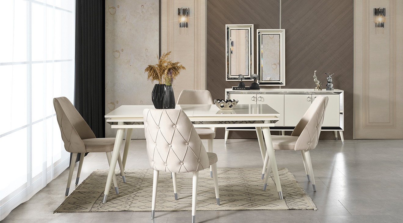 Lotus Ahşap Ayaklı Yemek Odası Takımı Yemek Odası