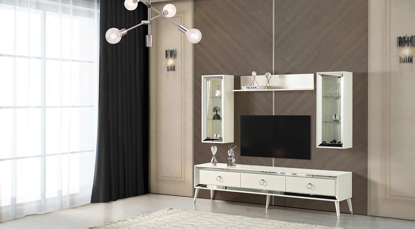 Lotus Ahşap Ayaklı Tv Ünitesi TV Ünitesi