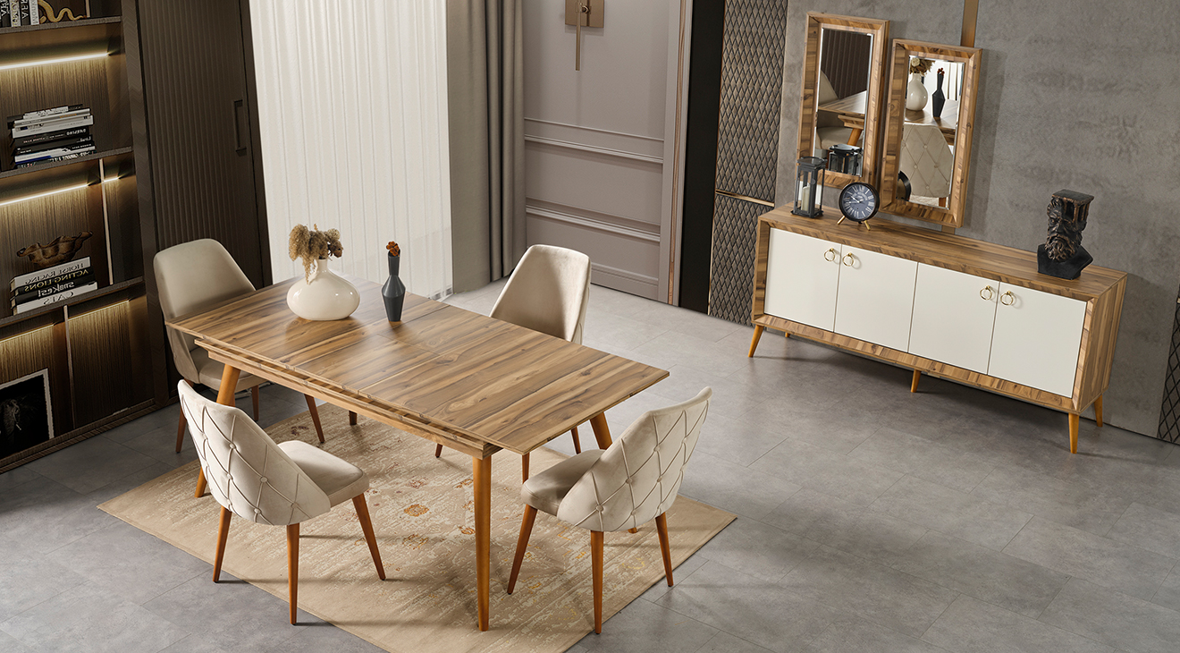 Anadolu Ahşap Ayaklı Yemek Odası Takımı Yemek Odası