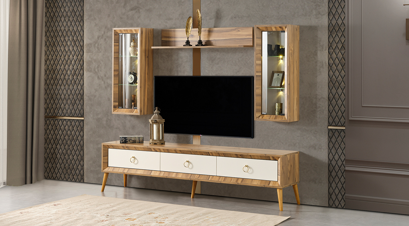 Anadolu Ahşap Ayaklı Tv Ünitesi TV Ünitesi