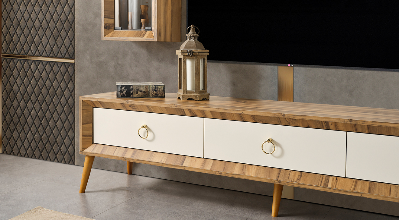 Anadolu Ahşap Ayaklı Tv Ünitesi TV Ünitesi