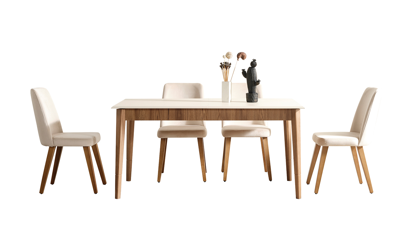 Linda Ahşap Ayaklı Yemek Odası Takımı Yemek Odası