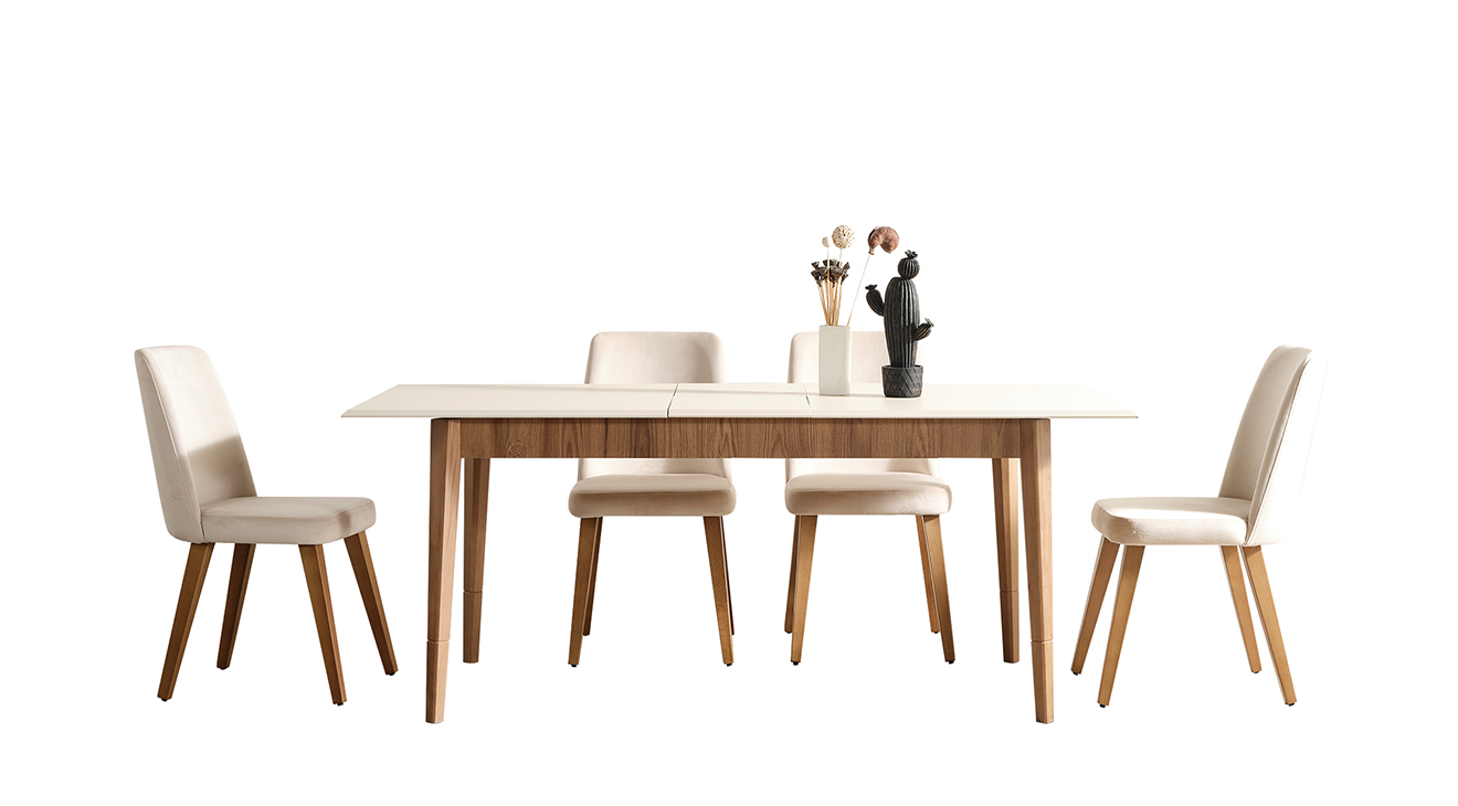 Linda Ahşap Ayaklı Yemek Odası Takımı Yemek Odası