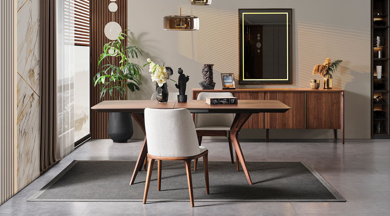 Antik Ahşap Ayaklı Yemek Odası Takımı Yemek Odası