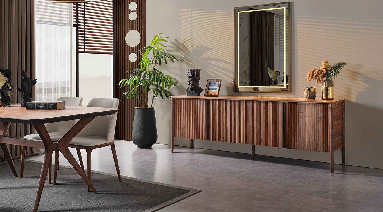 Antik Ahşap Ayaklı Yemek Odası Takımı Yemek Odası