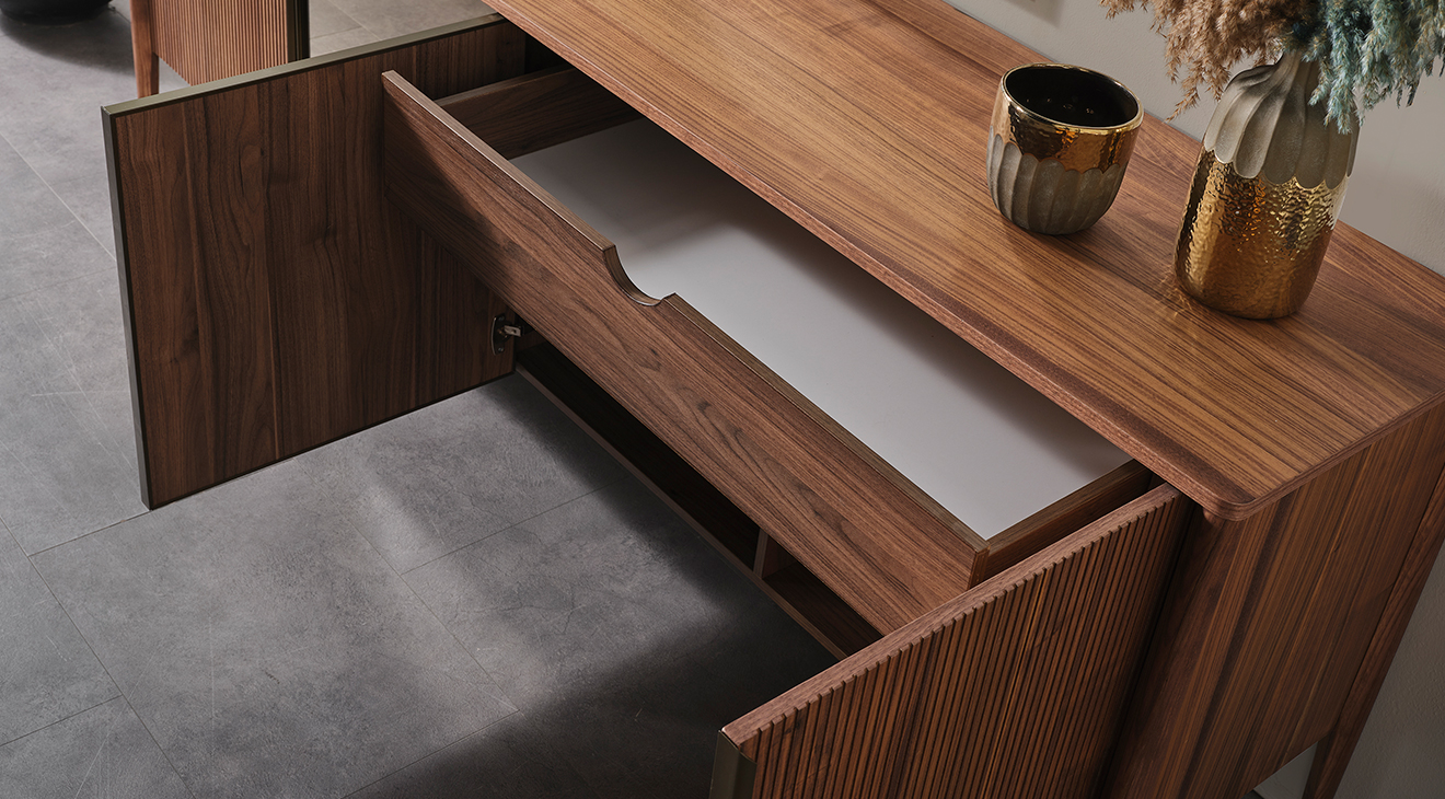 Antik Aynalı Ahşap Ayaklı Yemek Odası Takımı Yemek Odası