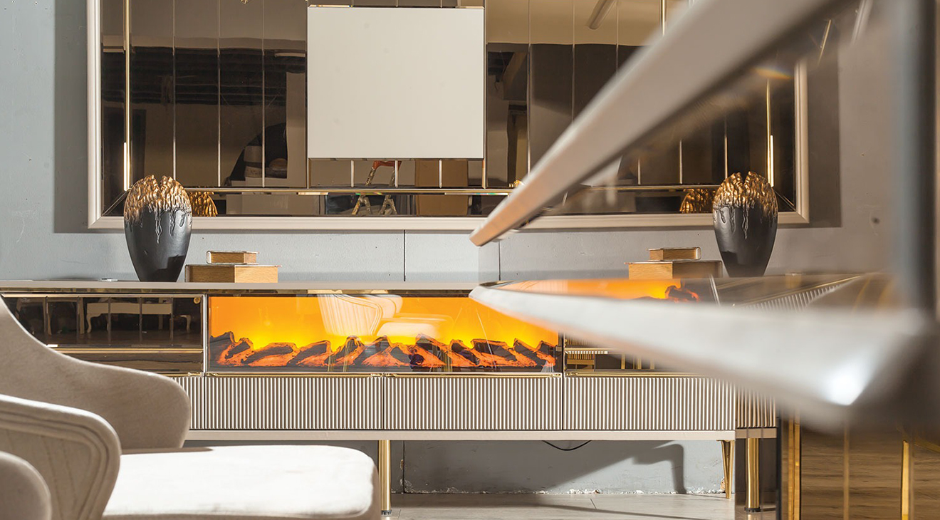 Valentina Selenit Şömineli Tv Ünitesi TV Ünitesi