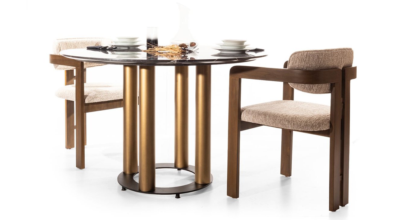 Dolce Mermer Kafe Masası Takımı Mutfak Masa Takımları