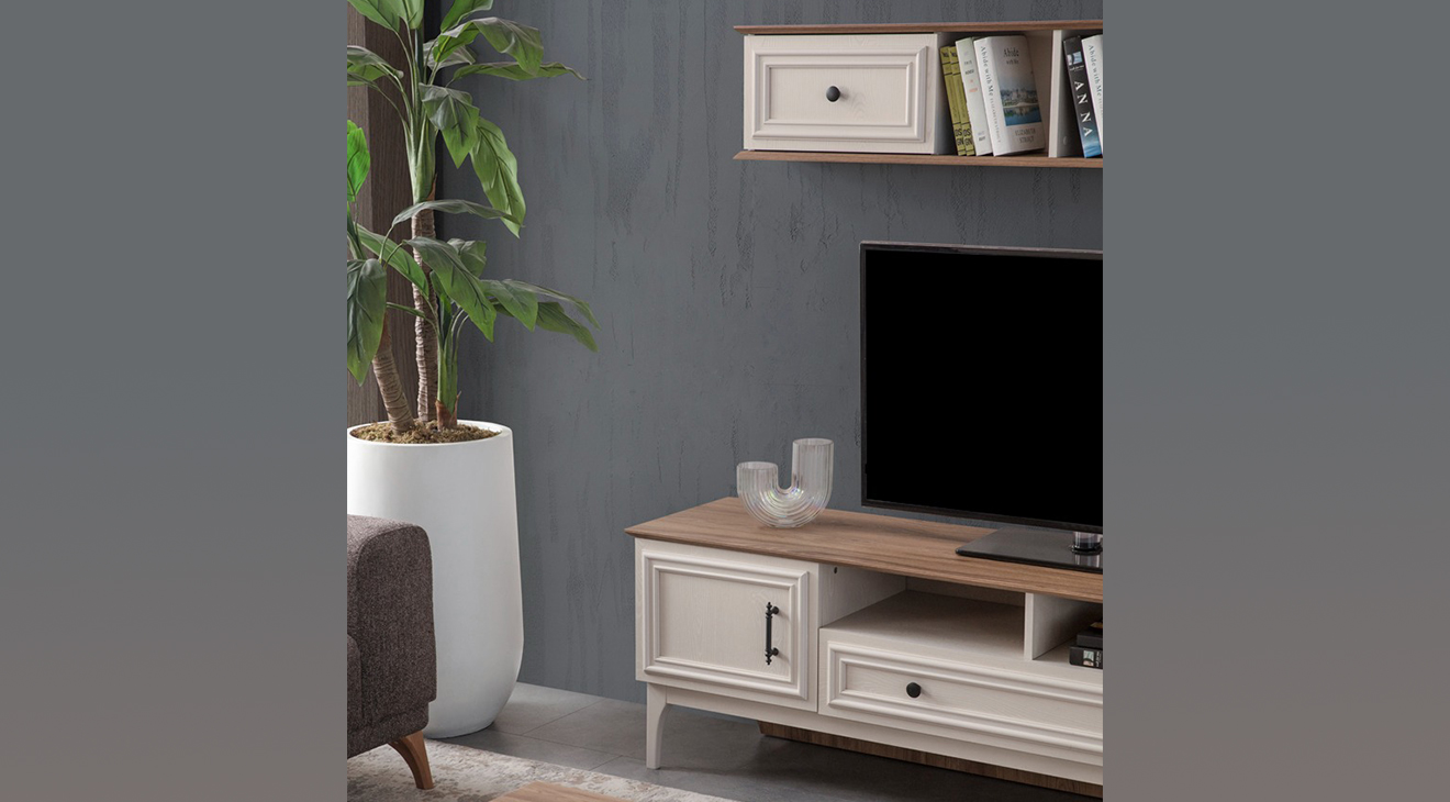 Malta Ahşap Ayaklı Tv Ünitesi TV Ünitesi