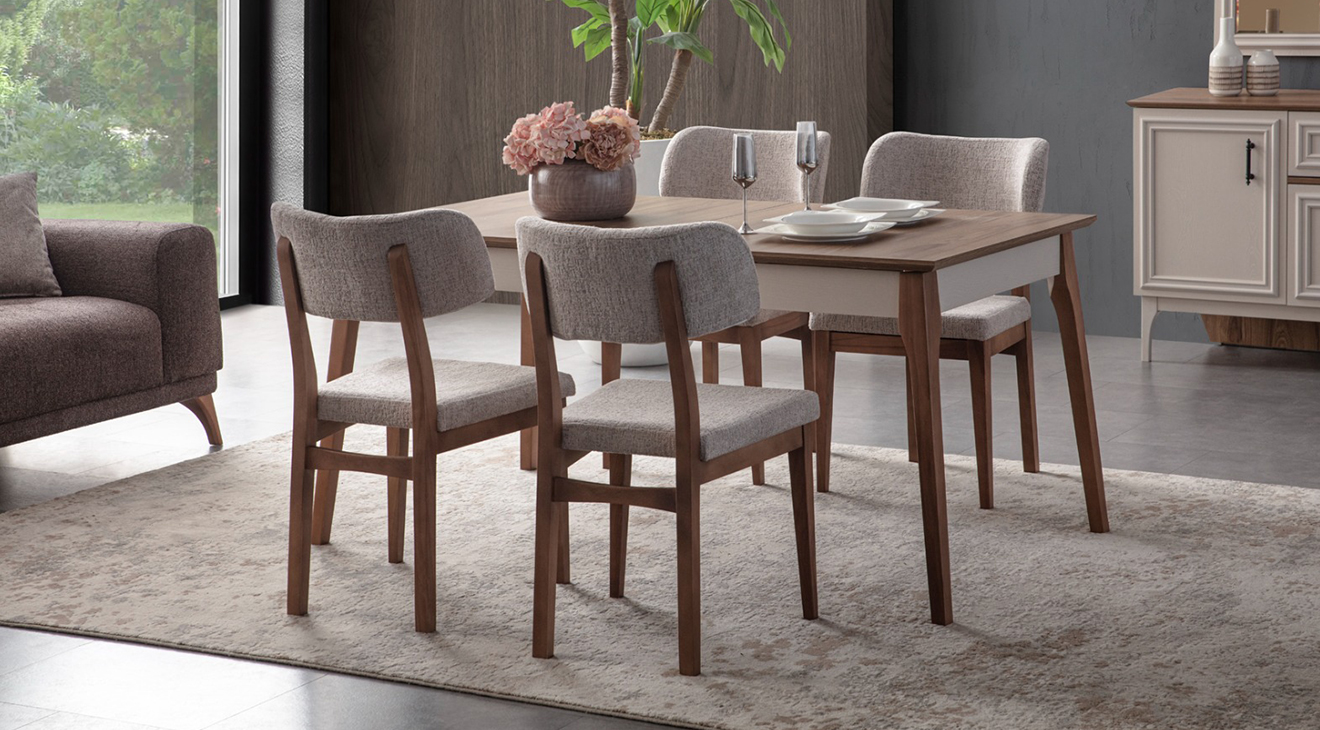 Malta Ahşap Ayaklı Yemek Odası Takımı Yemek Odası