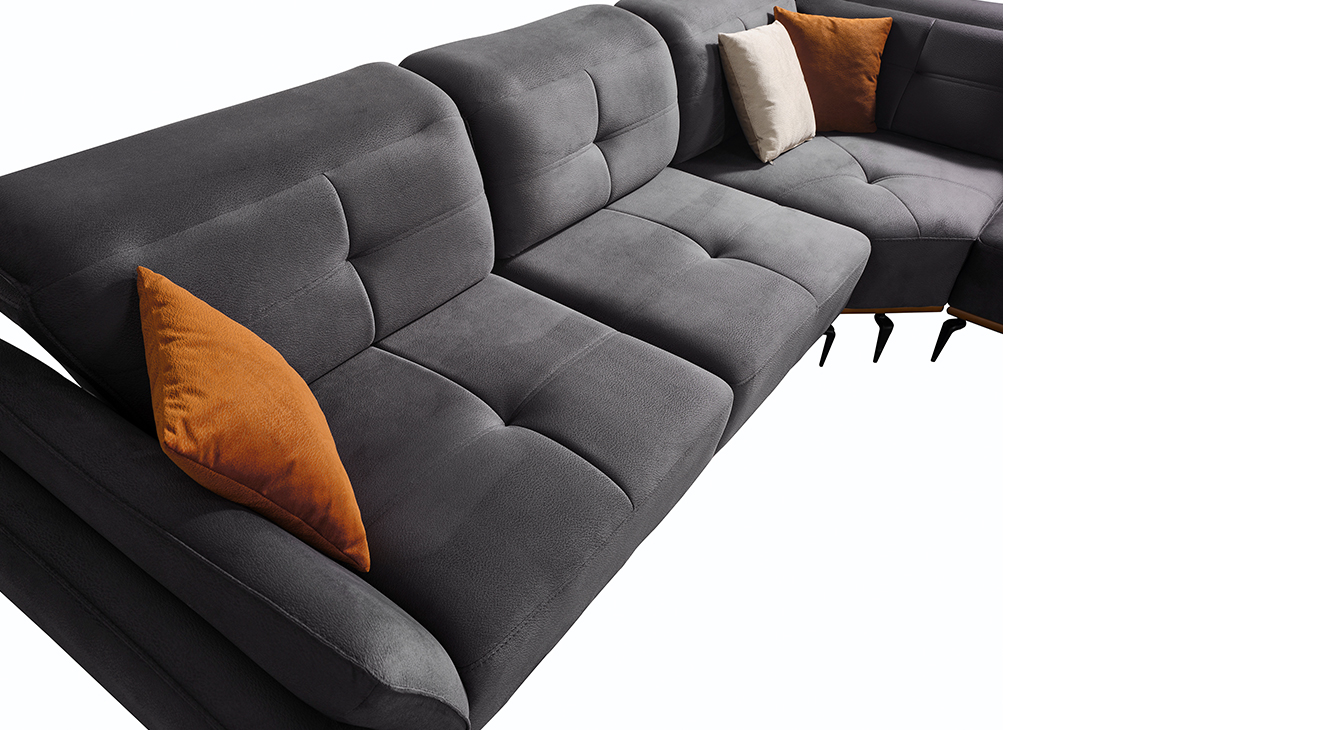 Seray Antrasit Usbli Yataklı Köşe Koltuk Takımı Yataklı KöşeTakımları