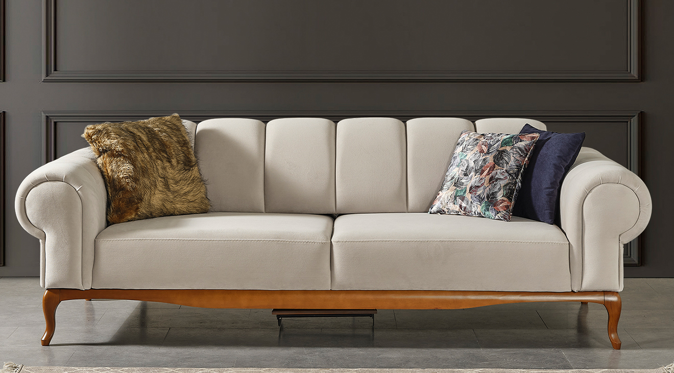 Violet Ahşap Ayaklı Yataklı Koltuk Takımı Yataklı Koltuk Takımları