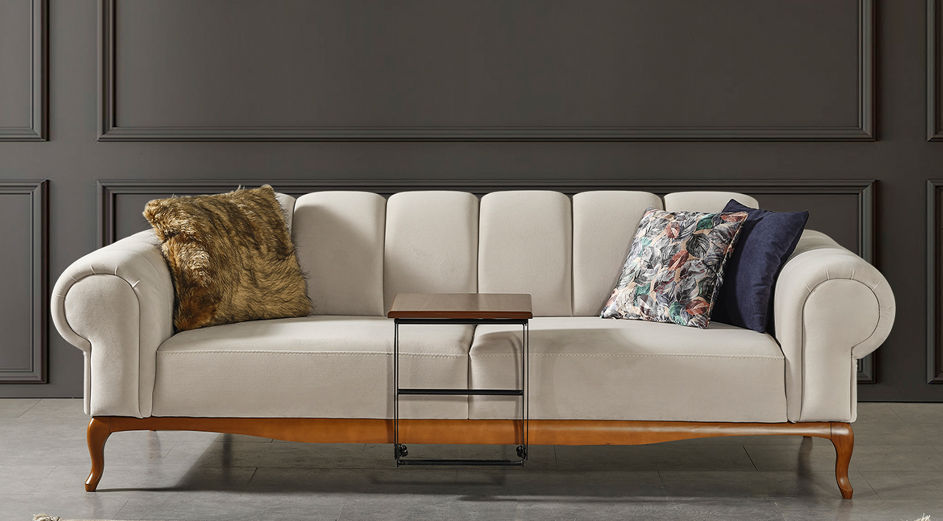 Violet Ahşap Ayaklı Yataklı Koltuk Takımı Yataklı Koltuk Takımları