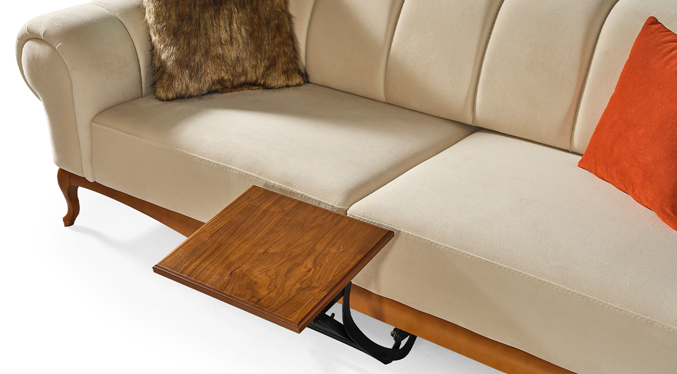 Violet Turuncu Ahşap Ayaklı Yataklı Koltuk Takımı Yataklı Koltuk Takımları