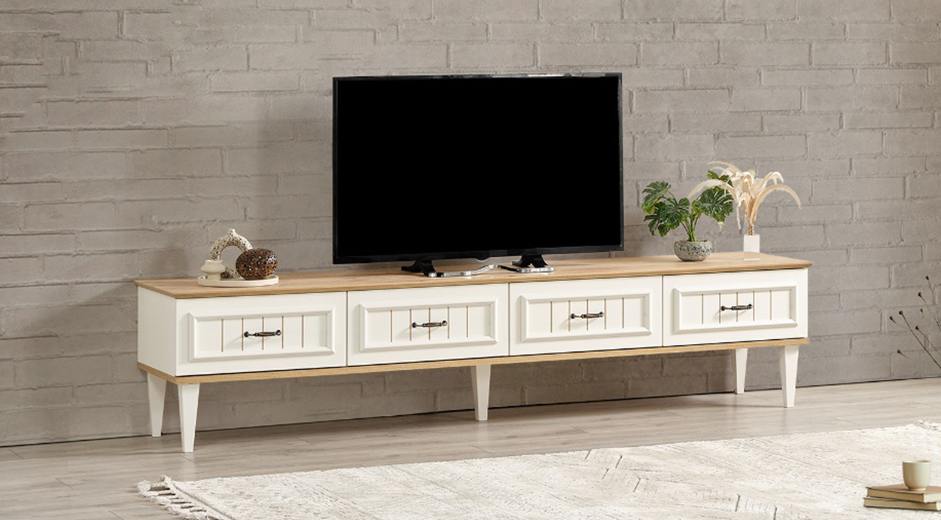 Bodrum Ahşap Ayaklı Tv Ünitesi TV Ünitesi