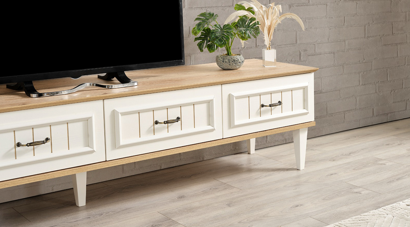 Bodrum Ahşap Ayaklı Tv Ünitesi TV Ünitesi