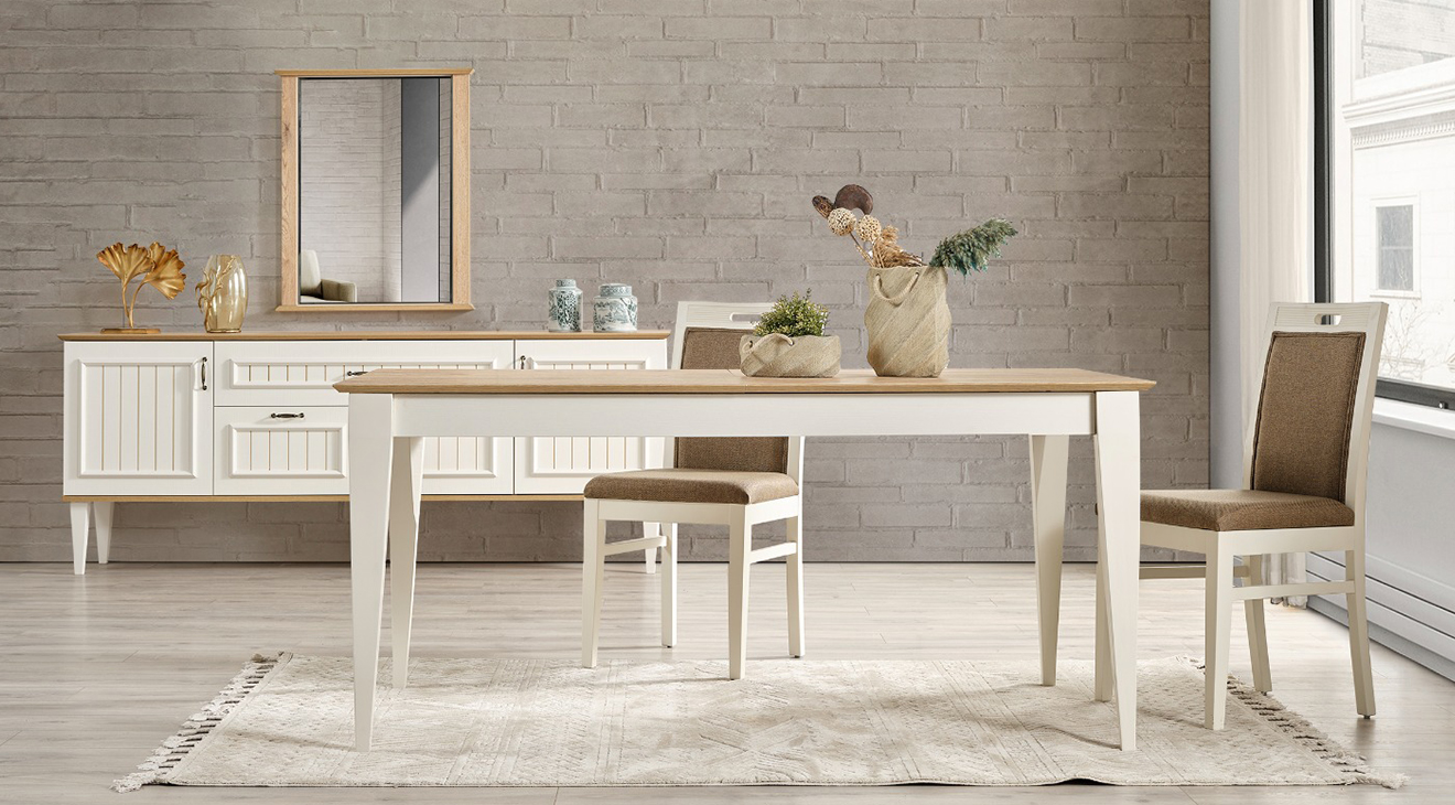 Bodrum Ahşap Ayaklı Yemek Odası Takımı Yemek Odası