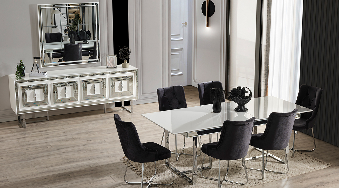 Maldiv Metal Ayaklı Yemek Odası Takımı Yemek Odası