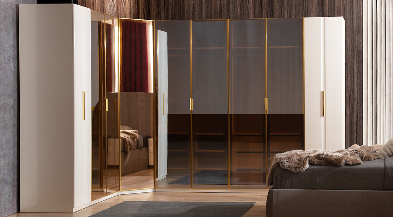 Asos Köşe Dolaplı Yatak Odası Takımı Giyinme Odası