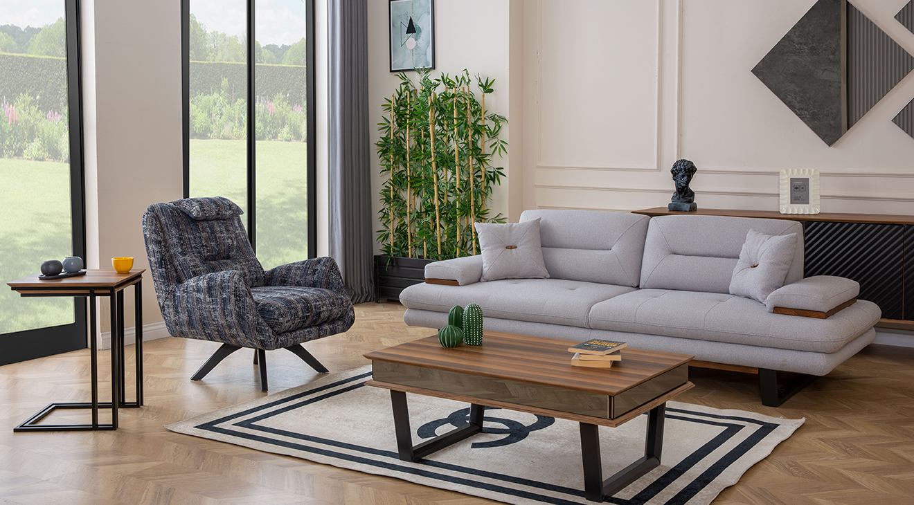 Efes Ses Sistemli Kanepeli Köşe Koltuk Takımı Köşe Koltuk