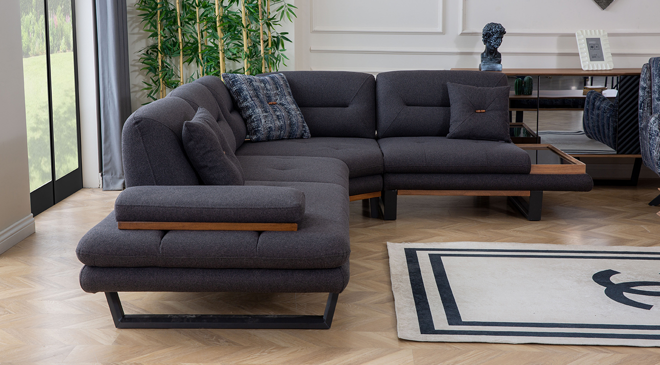 Efes Ses Sistemli Kanepeli Köşe Koltuk Takımı Köşe Koltuk