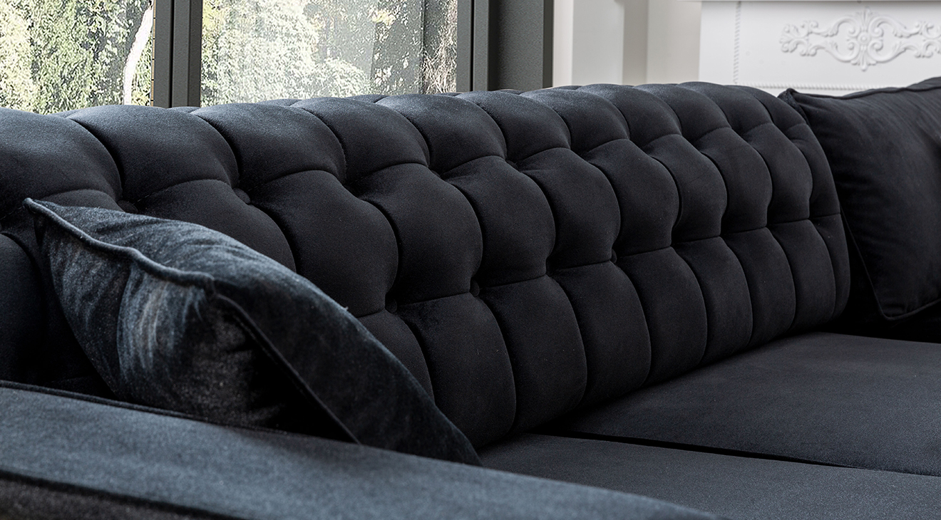 İspanya Gold Metal Ayaklı Kanepeli Köşe Koltuk Takımı Köşe Koltuk