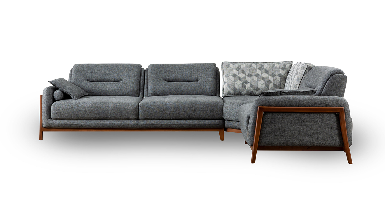 Still Ahşap Ayaklı Köşe Koltuk Takımı Köşe Koltuk