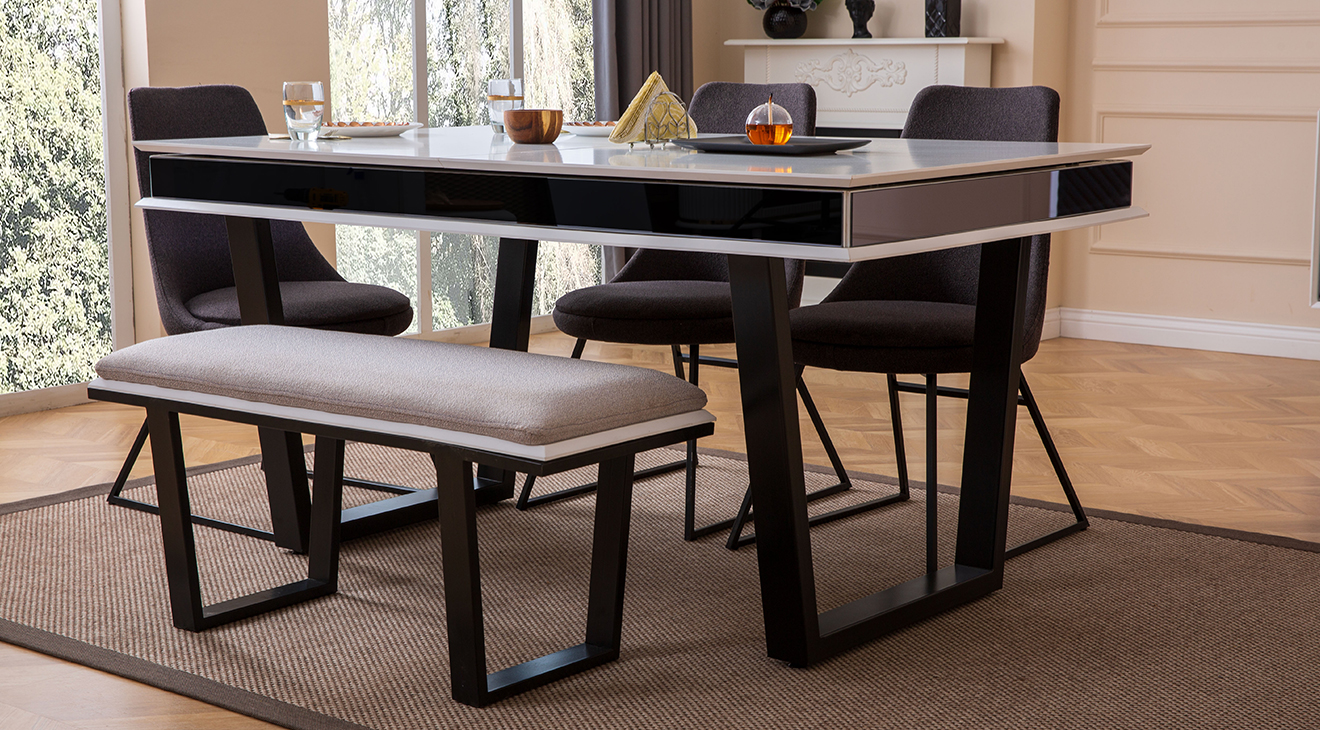 Efes Modern Beyaz Yemek Odası Takımı Yemek Odası