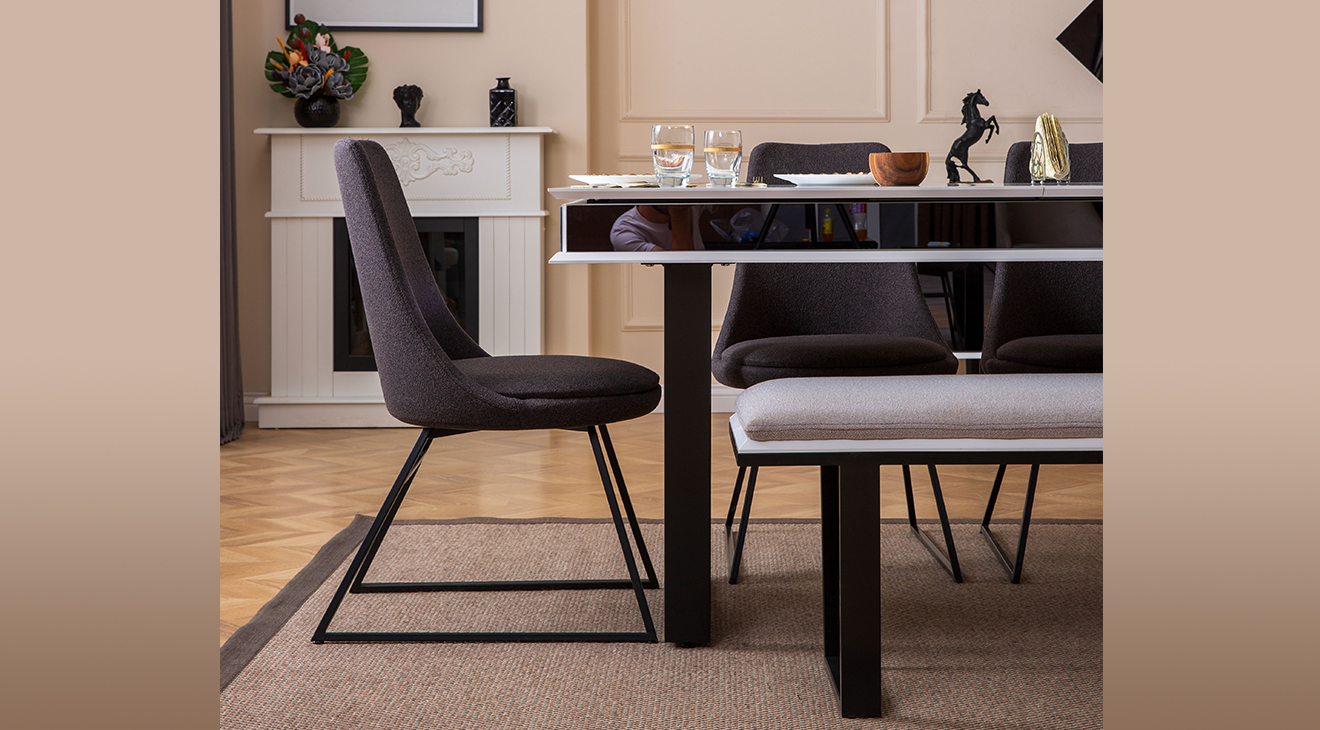 Efes Modern Beyaz Yemek Odası Takımı Yemek Odası