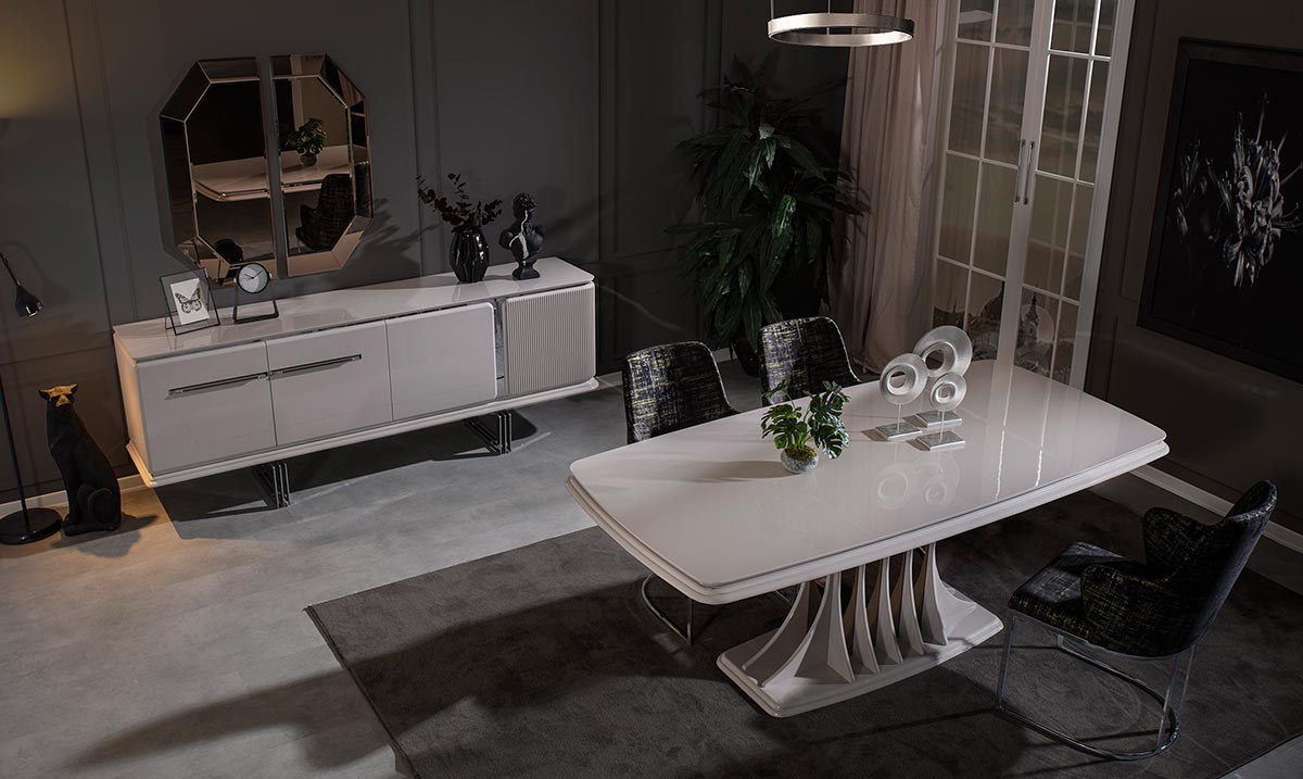 Bergama Kumtaşı Metal Ayaklı Yemek Odası Takımı Yemek Odası