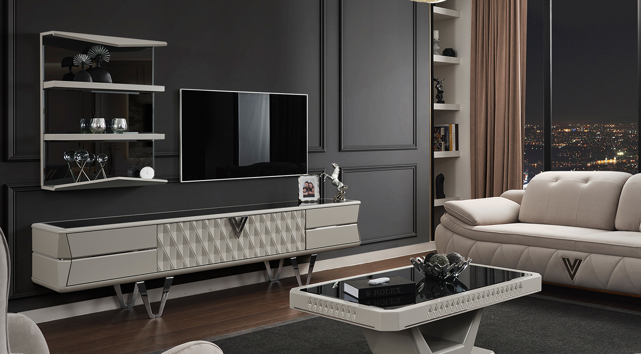 Velar Metal Ayaklı Tv Ünitesi TV Ünitesi
