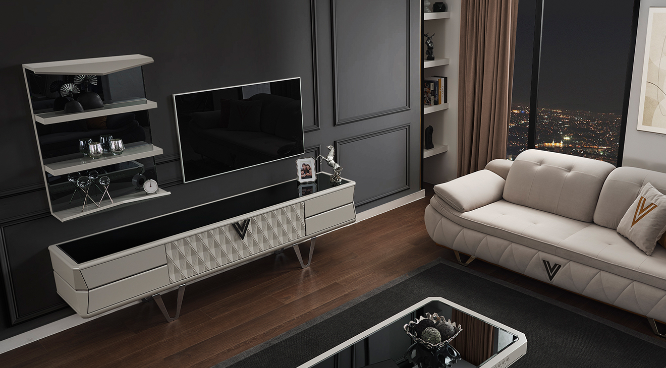 Velar Metal Ayaklı Tv Ünitesi TV Ünitesi