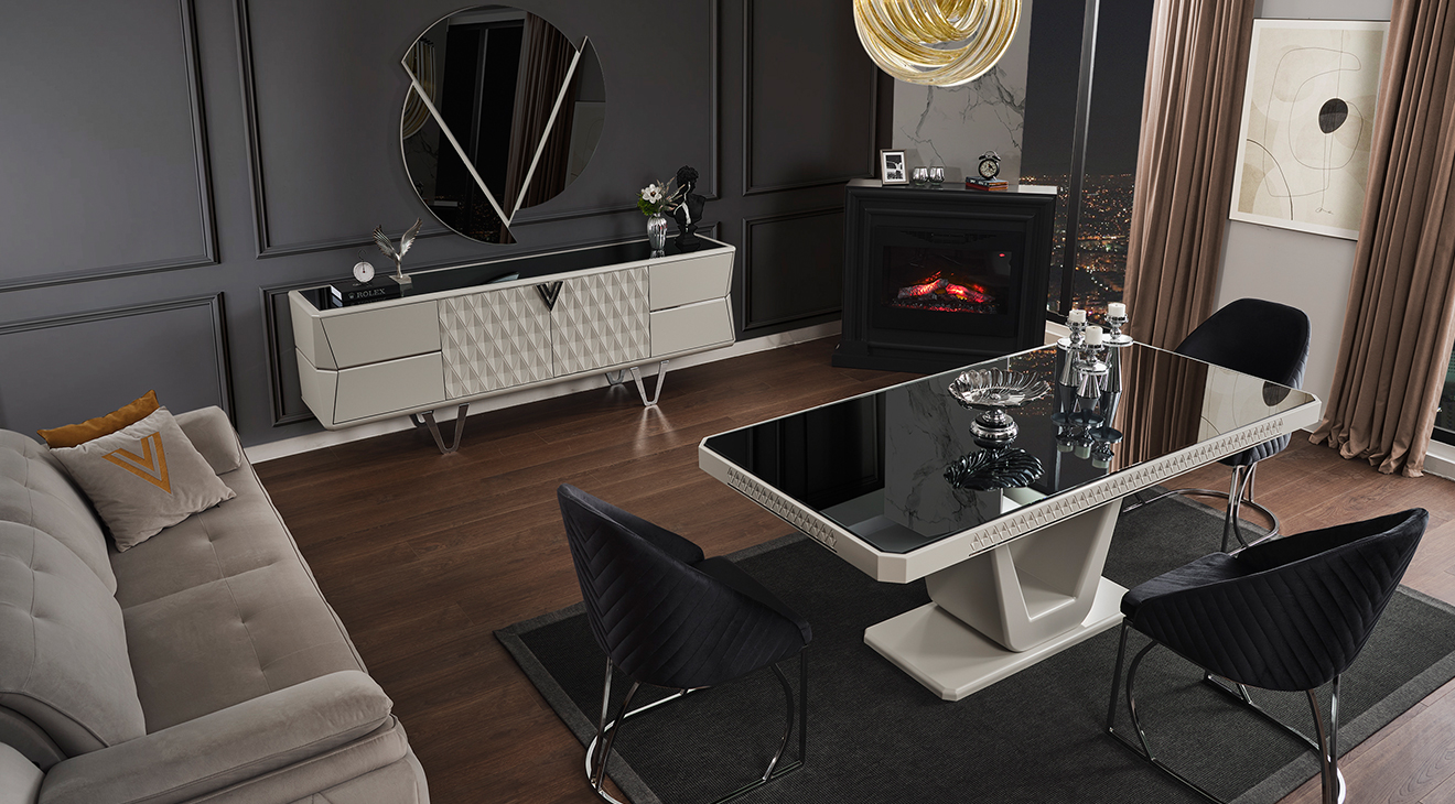 Velar Metal Ayaklı Yemek Odası Takımı Yemek Odası