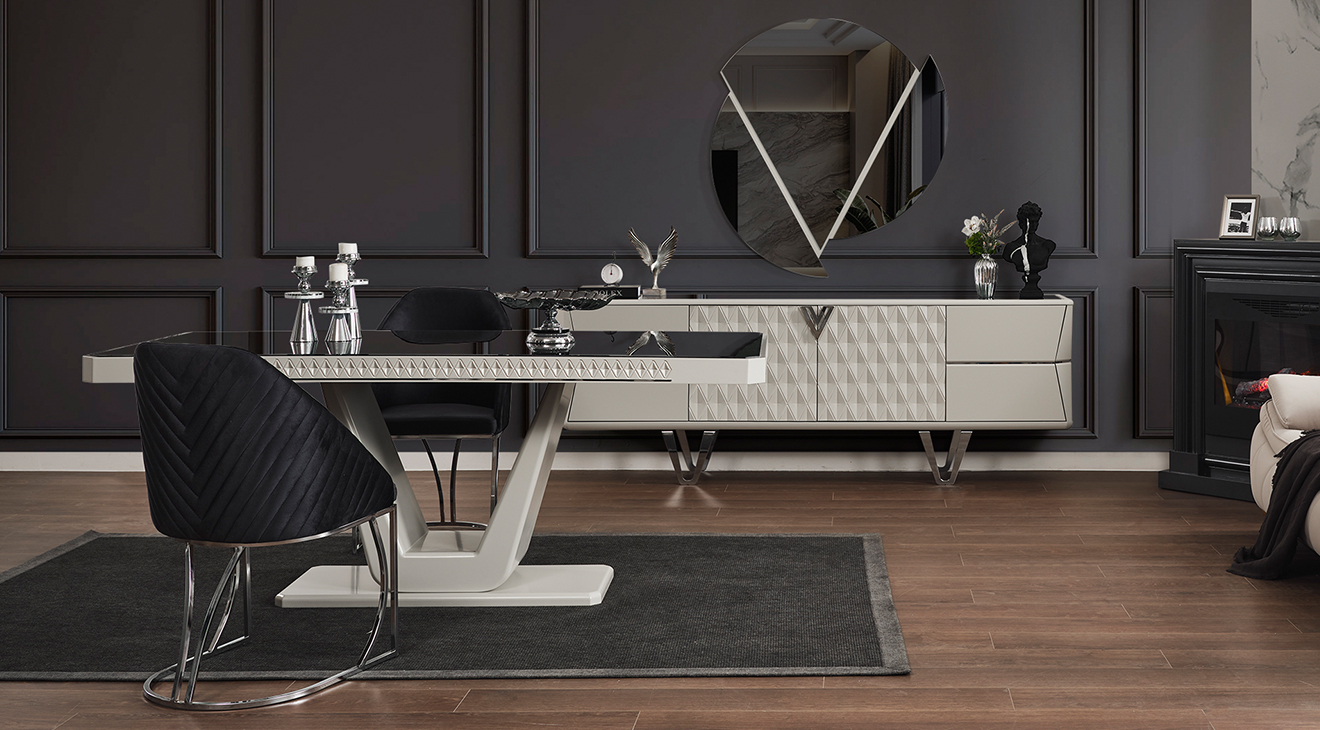 Velar Metal Ayaklı Yemek Odası Takımı Yemek Odası