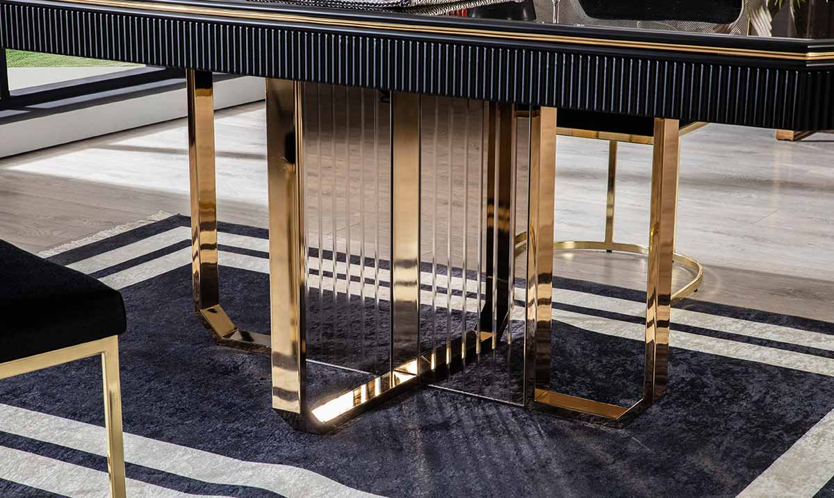 Gucci Black Metal Ayaklı Yemek Odası Yemek Odası