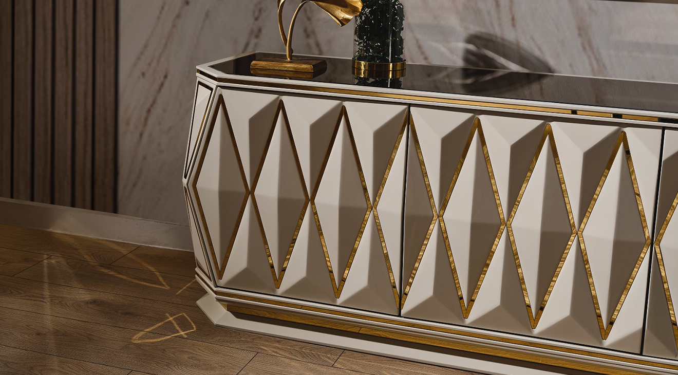 Diamond Krem Luxury Tv Ünitesi TV Ünitesi