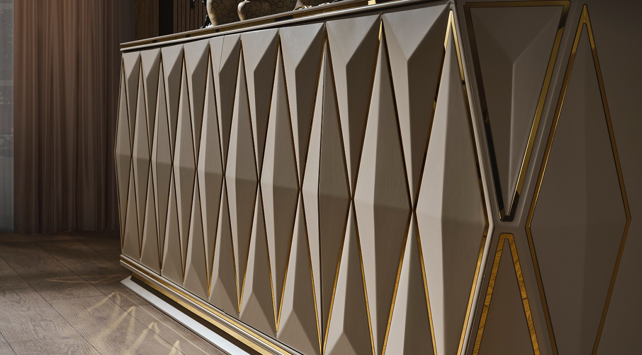 Diamond Krem Luxury Yemek Odası Takımı Luxury Yemek Odası