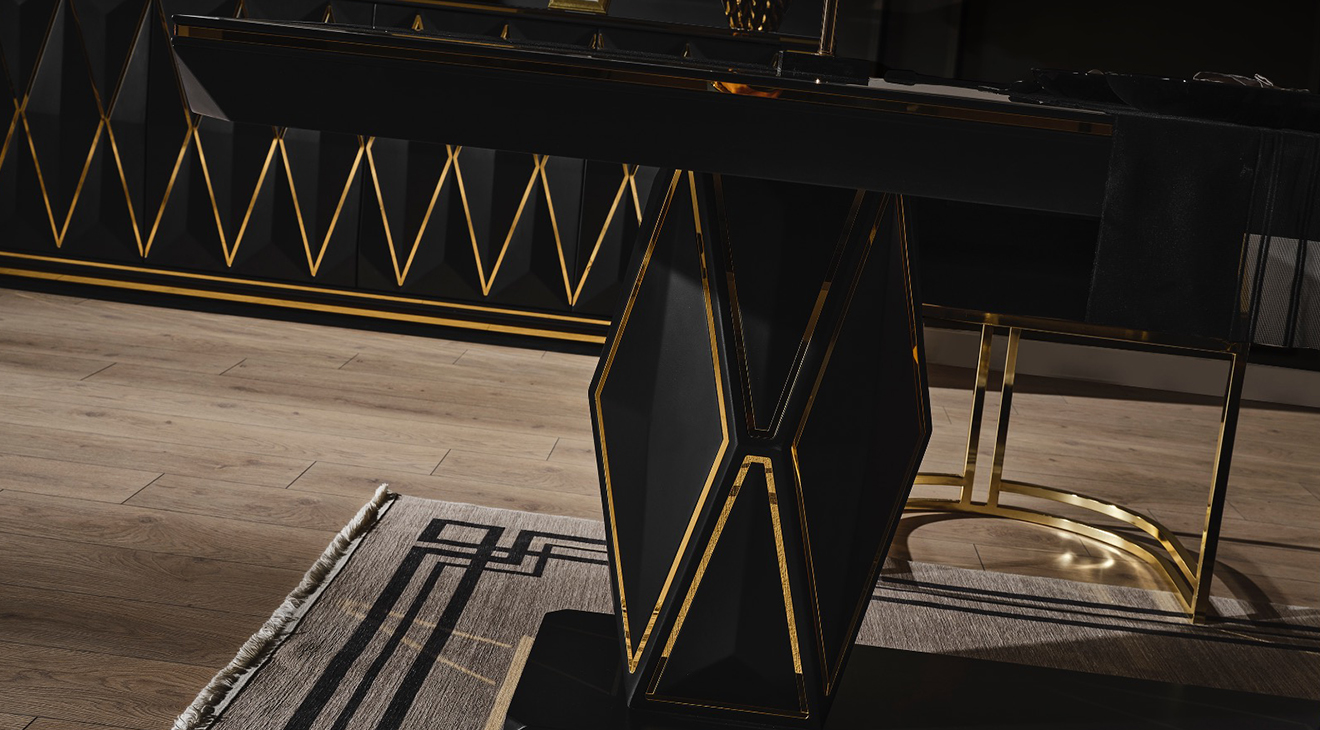 Diamond Siyah Luxury Yemek Odası Takımı Luxury Yemek Odası