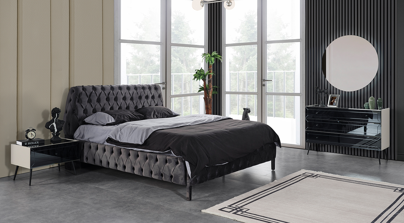 Oslo Köşe Dolaplı Yatak Odası Takımı(Krem) Giyinme Odası