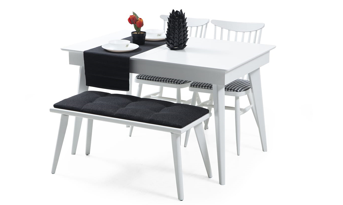 Solo Beyaz Yemek Masası Masalar