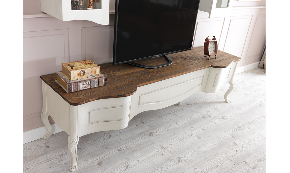 Vintage Ahşap Ayaklı TV Ünitesi TV Ünitesi