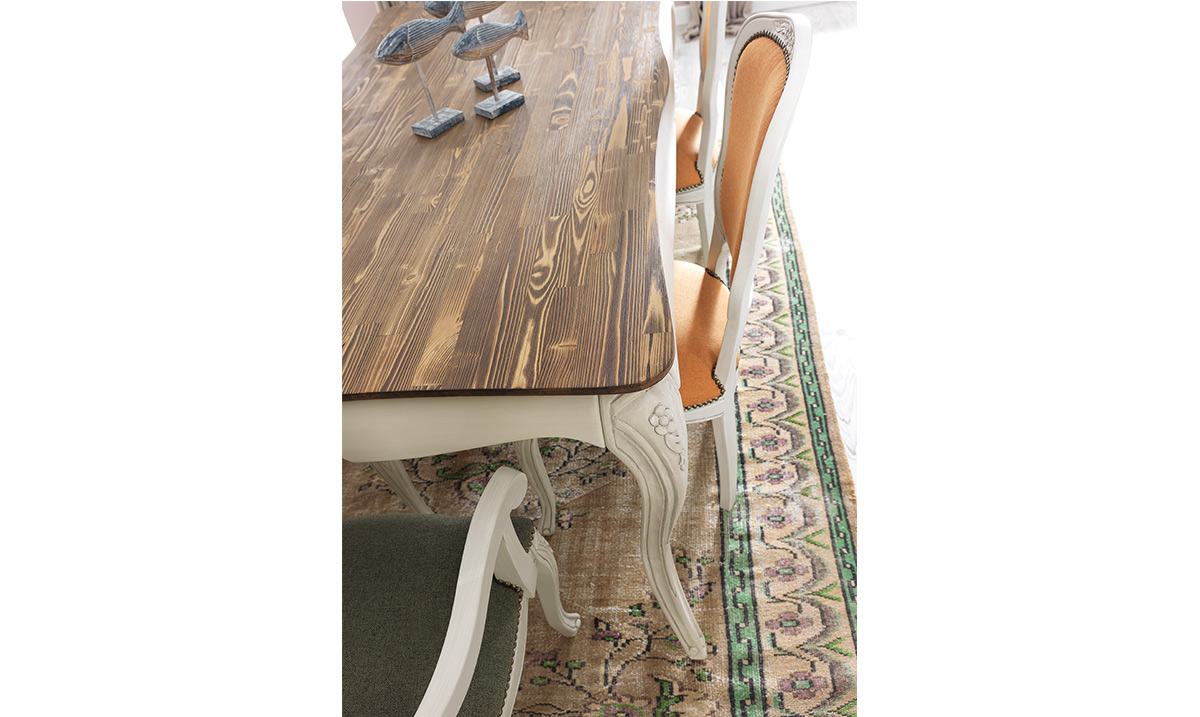 Vintage Ahşap Ayaklı Yemek Odası Takımı Yemek Odası